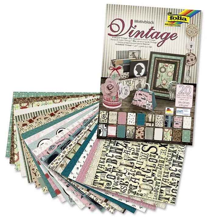 Творческа хартия Folia Vintage II 24 x 34 см / 20 листа