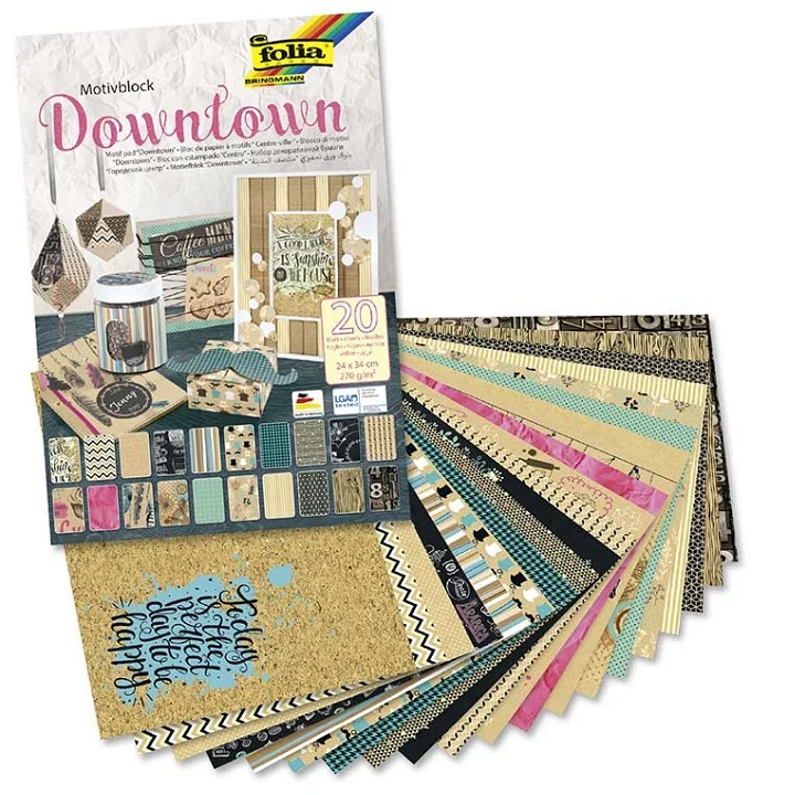 Творческа хартия Folia Downtown 24 x 34 см / 20 листа