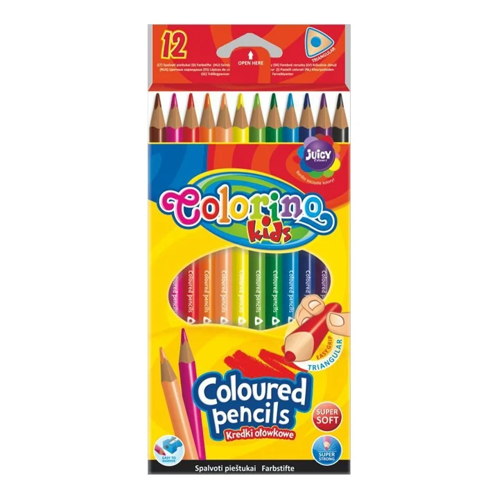 Триъгълни пастели за деца Colorino 12 бр.