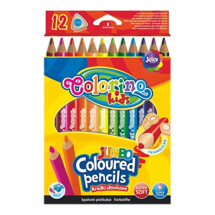 Триъгълни пастели JUMBO Colorino 12 бр.