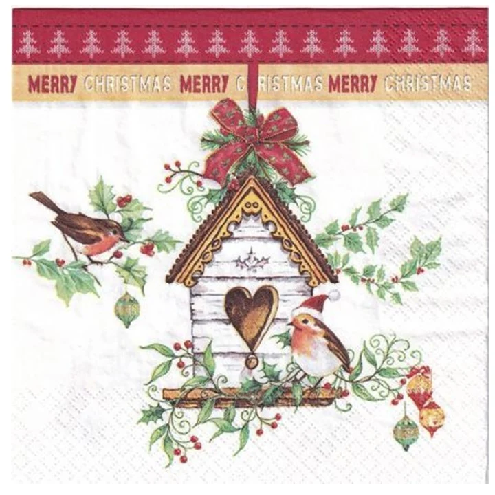 Салфетки за ДЕКУПАЖ Xmas Bird House - 1 брой