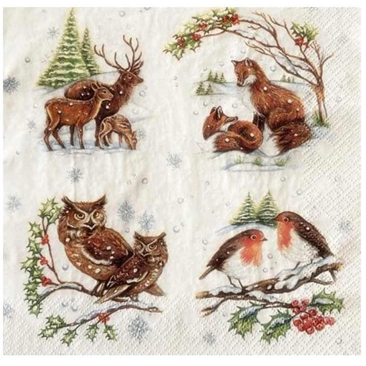 Салфетки за ДЕКУПАЖ - Winter Animals - 1 брой