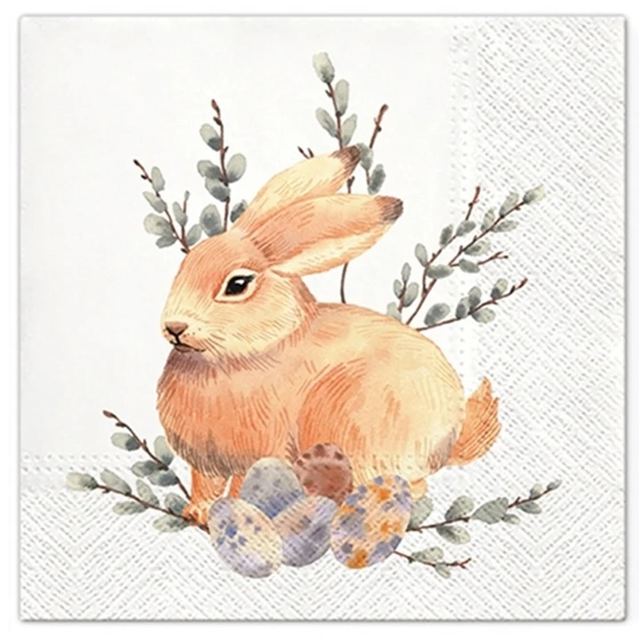 Салфетки за декупаж Watercolor Bunny - 1 брой