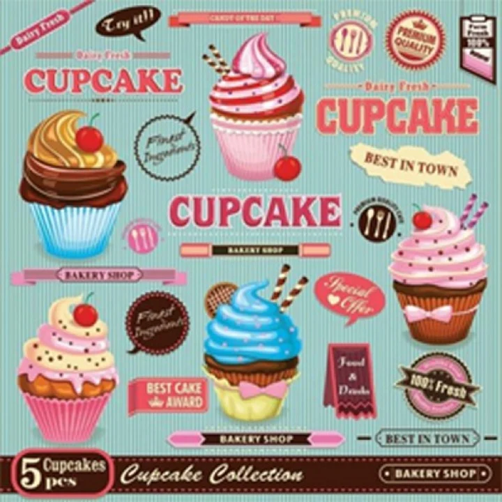 Салфетки за ДЕКУПАЖ - Vintage Cupcake Poster - 1 брой