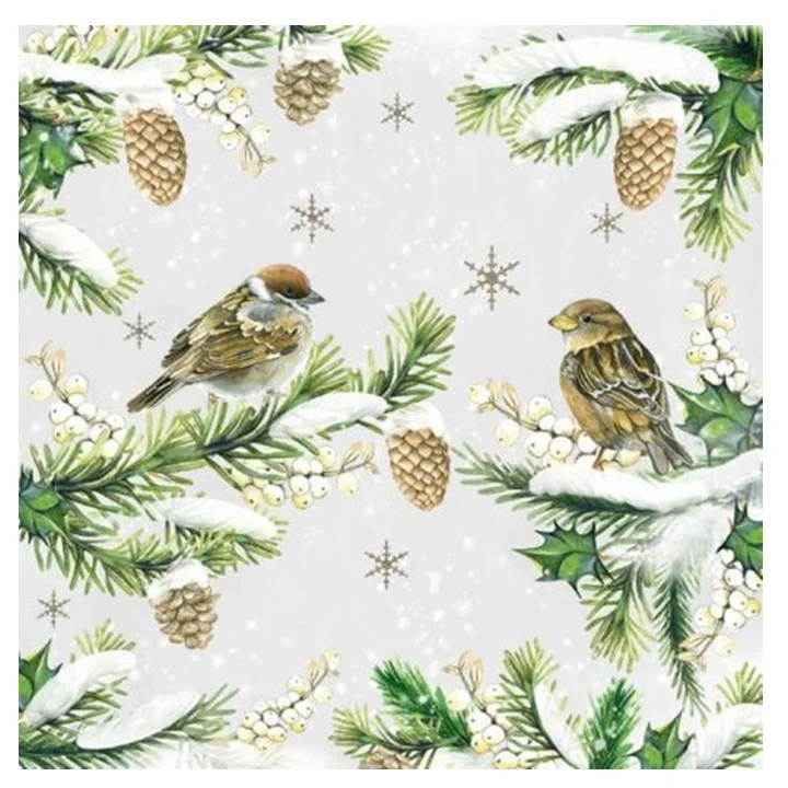 Салфетки за ДЕКУПАЖ Sparrows in Snow - 1 брой