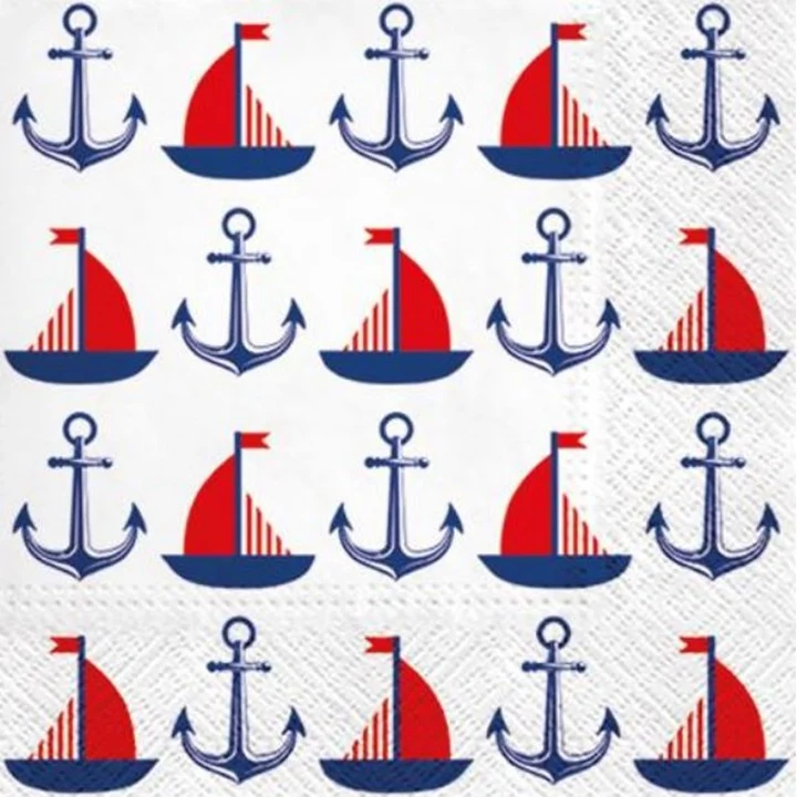 Салфетки за декупаж Ships & Anchors - 1 брой