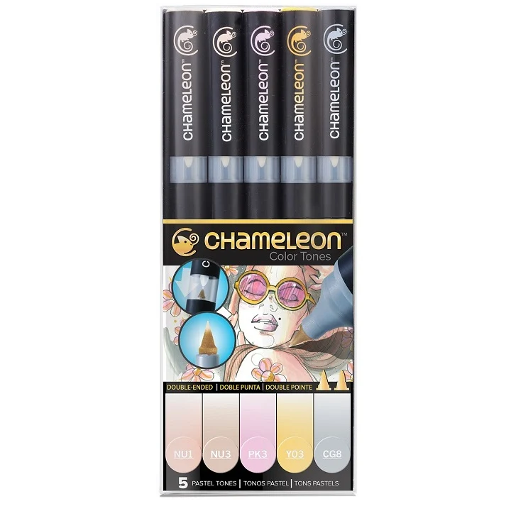 Комплект фломастери Chameleon 5 броя - Пастелни тонове