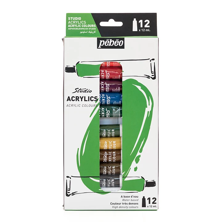 Комплект акрилни бои Studio Pebeo 12 x 12 мл
