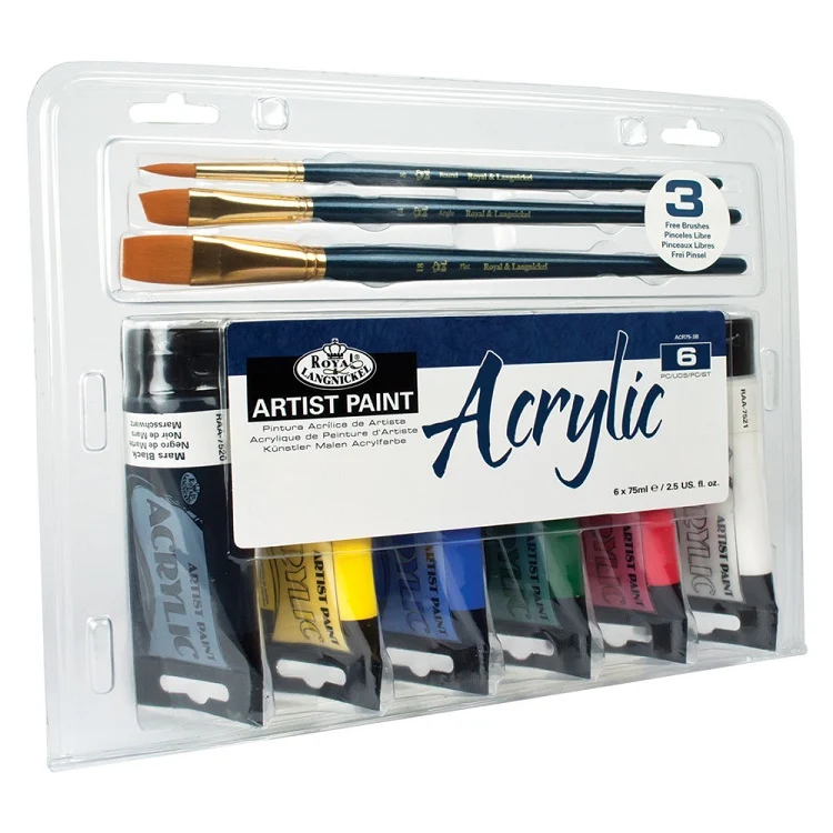 Комплект акрилни бои Royal & Langnickel Essentials - 9 части