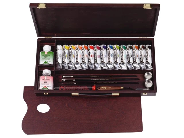 Комплект акрилни бои Rembrandt Professional 15x40ml + аксесоари