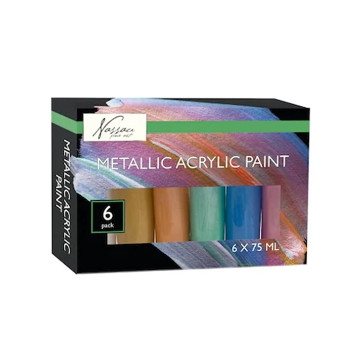 Комплект акрилни бои Nassau 6x75ml METALLIC