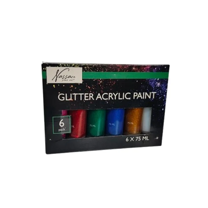 Комплект акрилни бои Nassau 6x75ml GLITTER
