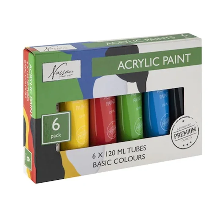 Комплект акрилни бои Nassau 6x120ml BASIC COLOURS