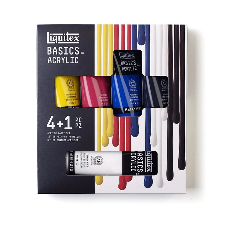 Комплект акрилни бои Liquitex Basics - 4x75 мл + 1x118 мл