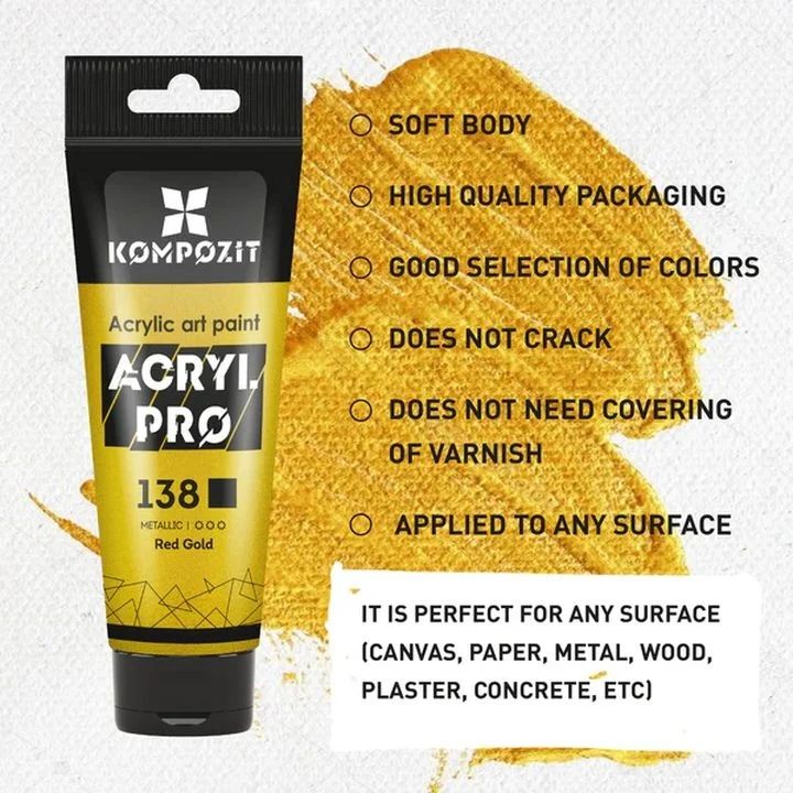 Комплект акрилни бои ACRYL PRO METALLIC