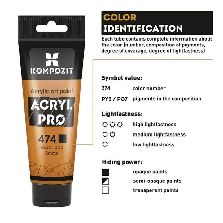 Комплект акрилни бои ACRYL PRO METALLIC