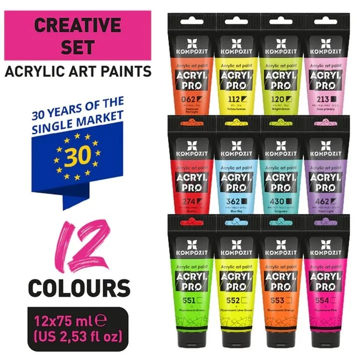 Комплект акрилни бои ACRYL PRO CREATIVE