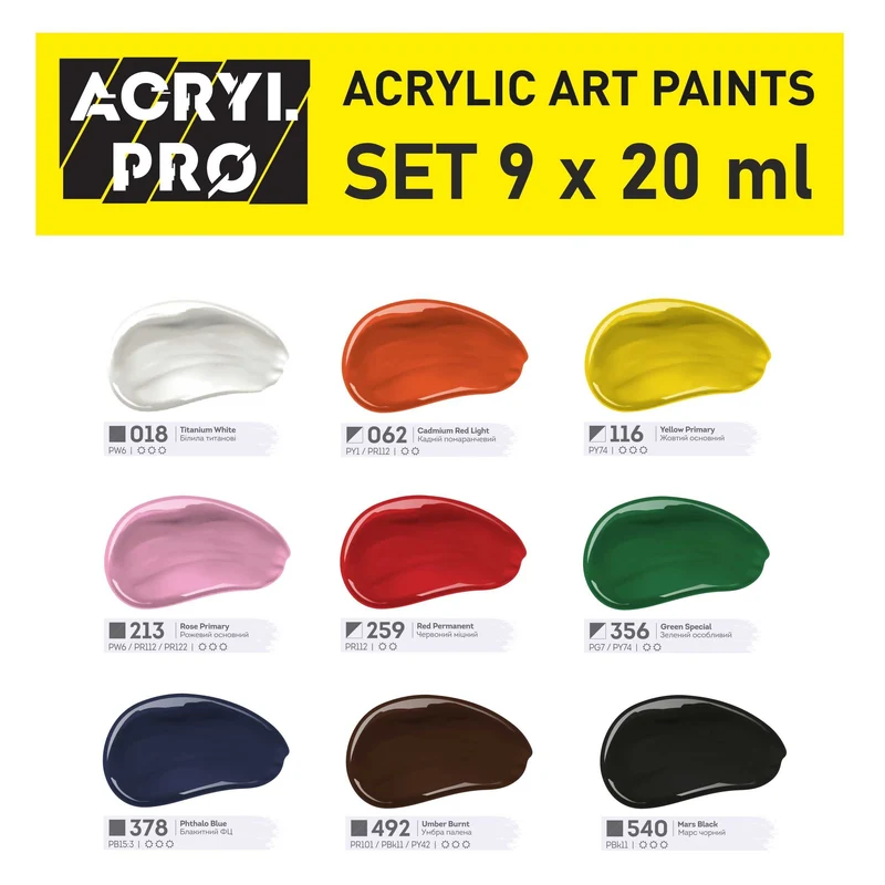 Комплект акрилни бои ACRYL PRO Kompozit
