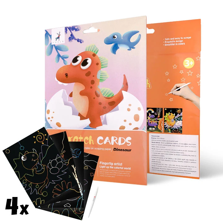 Магически картини за надраскване за деца - Small dinosaur - 4 броя