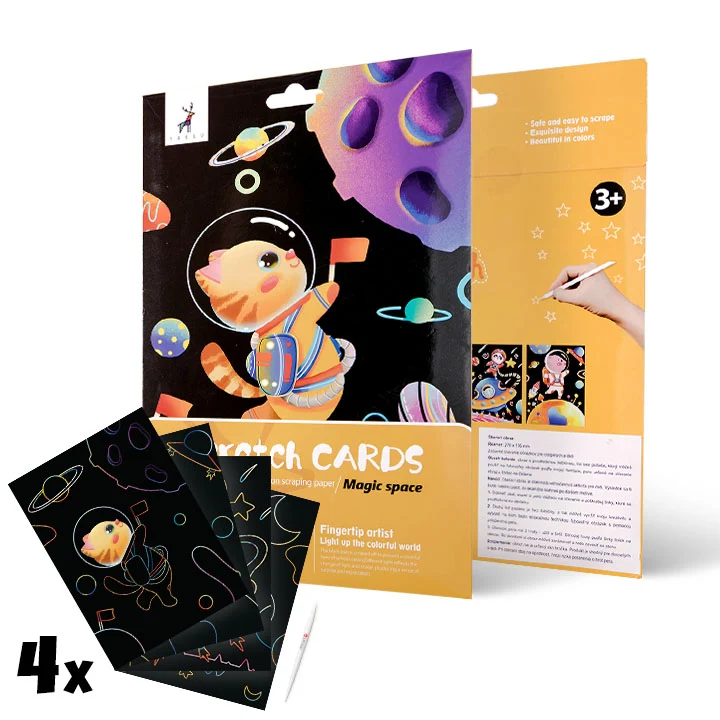 Магически картини за надраскване за деца - Magic space - 4 броя