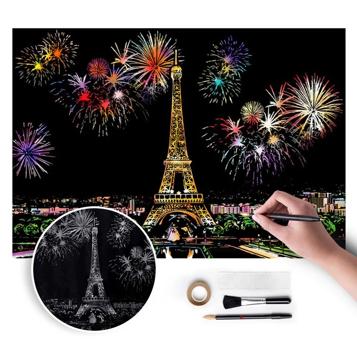 Магическа картина за надраскване - Paris - 75x52 см