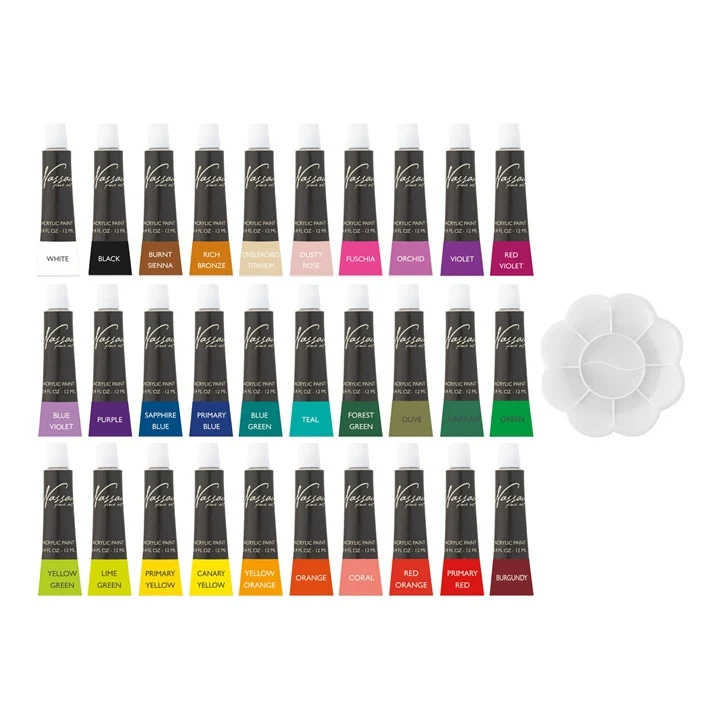 Голям комплект акрилни бои Nassau Fine Art - 30 x 12 ml