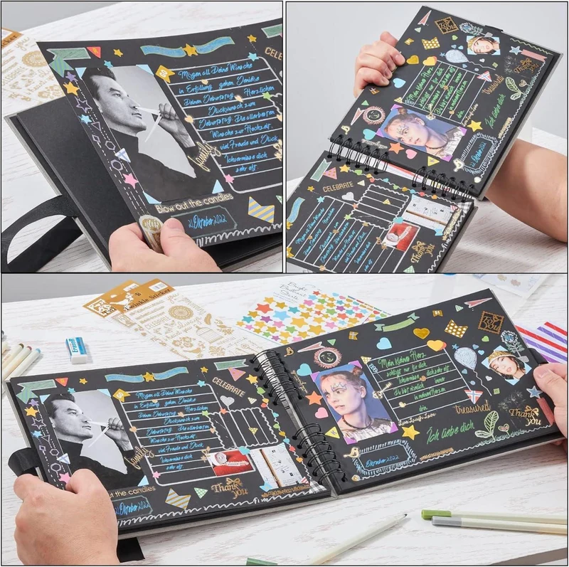 Fotoalbum zum Selbstgestalten DIY 80 Seiten grau