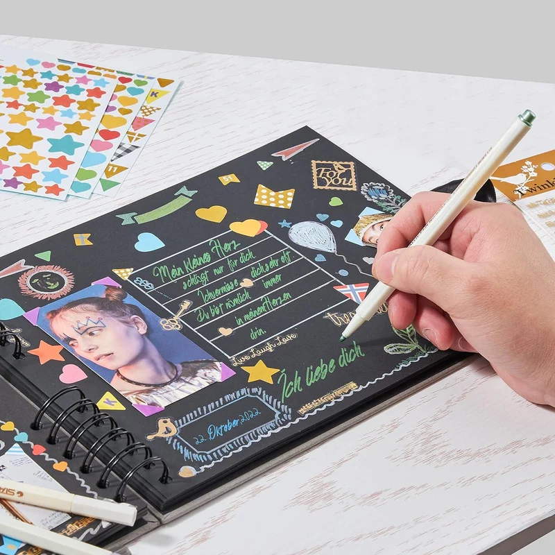 Fotoalbum zum Selbstgestalten DIY 80 Seiten grau