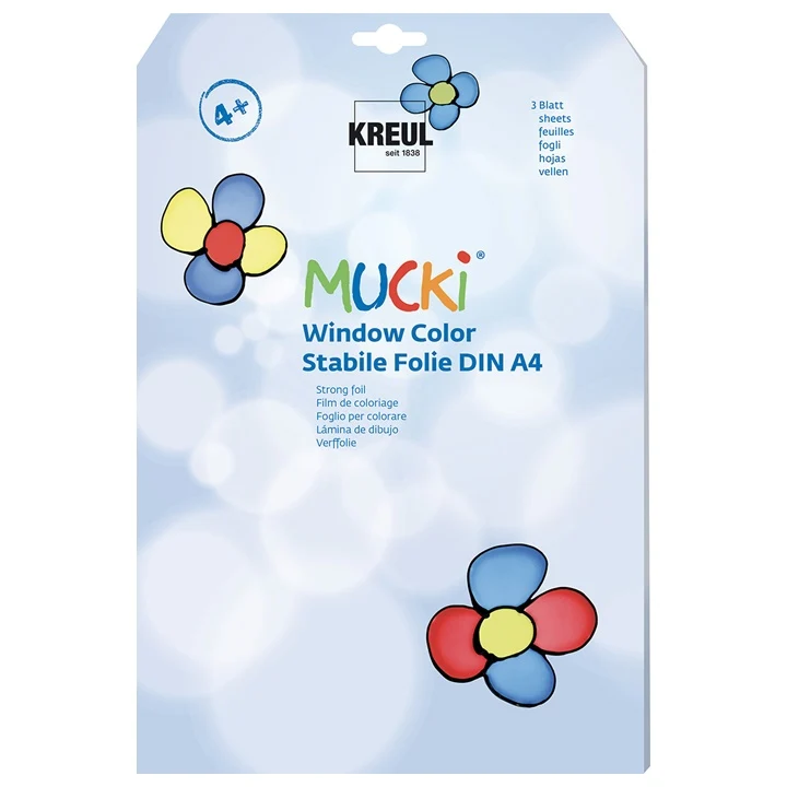Фолио за бои за стъкло MUCKI KREUL - 3 листа A4