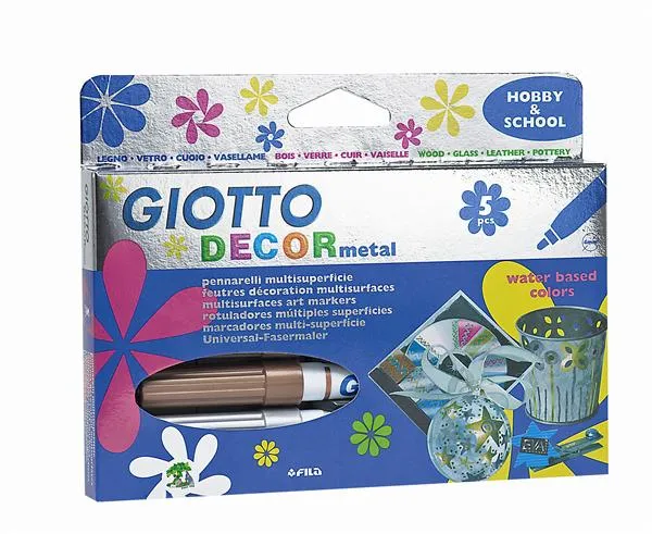 Флумастери GIOTTO DECOR метал - 5 цвята
