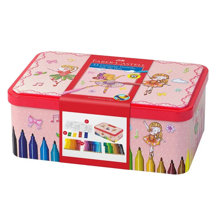 Флумастери Faber-Castell Connector Balerina Box - 33 броя