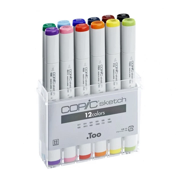 Флумастери COPIC Sketch - комплект от 12 броя