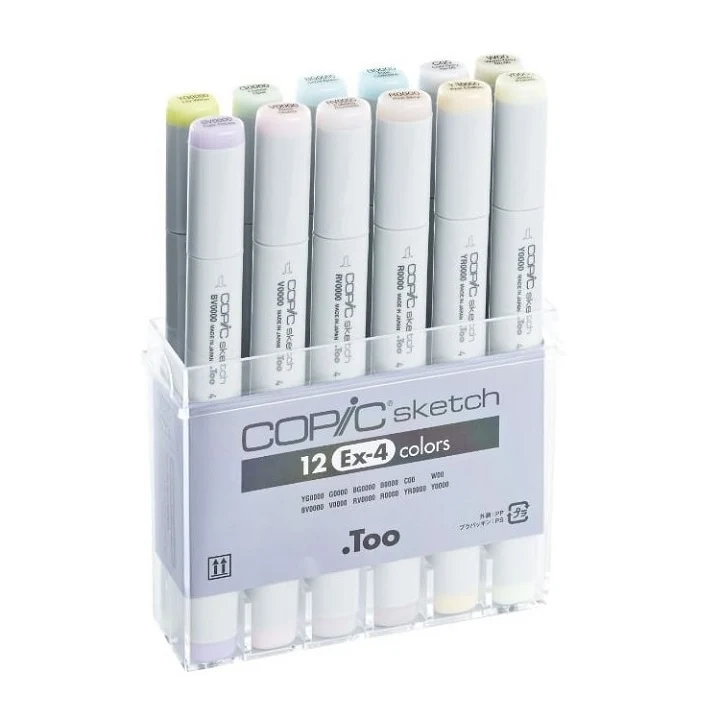 Флумастери COPIC Sketch Ex-4 - комплект от 12 броя