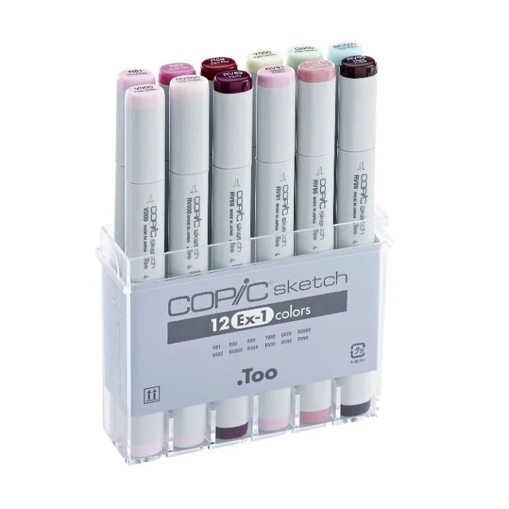 Флумастери COPIC Sketch Ex-1 - комплект от 12 броя