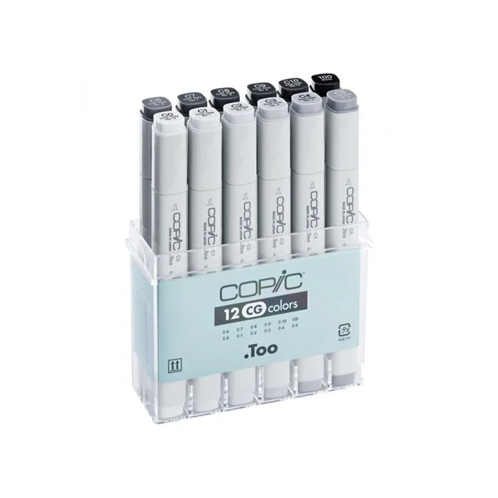Флумастери COPIC Classic Gray Colours - комплект от 12 броя