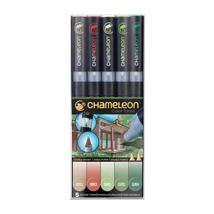 Флумастери Chameleon Nature Tones - комплект от 5 броя