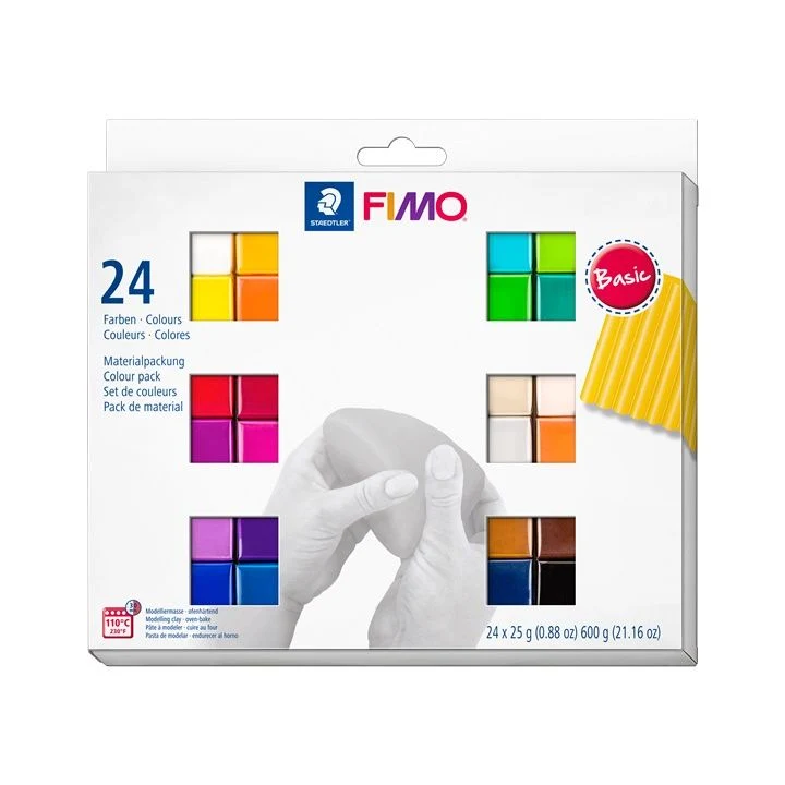 FIMO Комплект мека полимерна глина основни цветове 24x25g