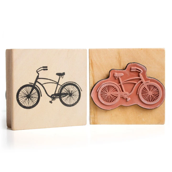 Drevená pečiatka bicykel