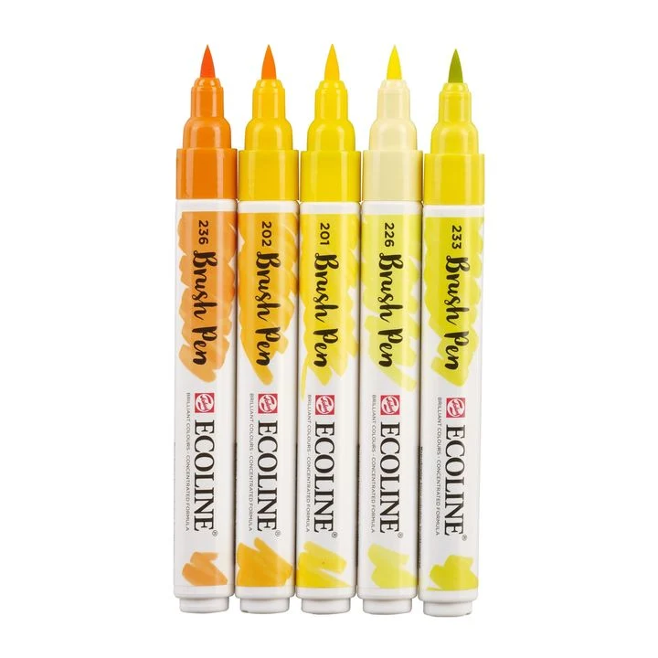 Акварелни писалки Ecoline Brush Pen Yellow