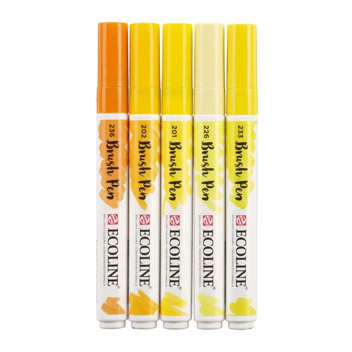 Акварелни писалки Ecoline Brush Pen Yellow