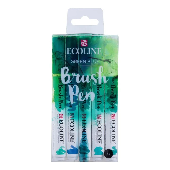 Акварелни писалки Ecoline Brush Pen Green Blue