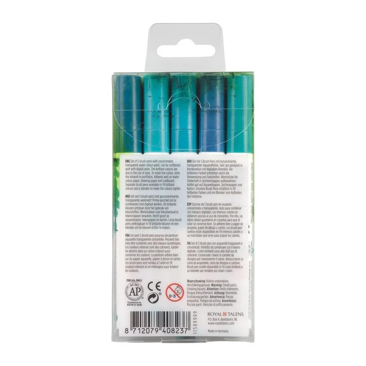 Акварелни писалки Ecoline Brush Pen Green Blue