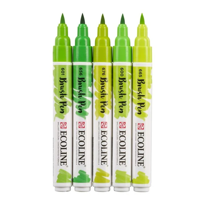 Акварелни писалки Ecoline Brush Pen Green