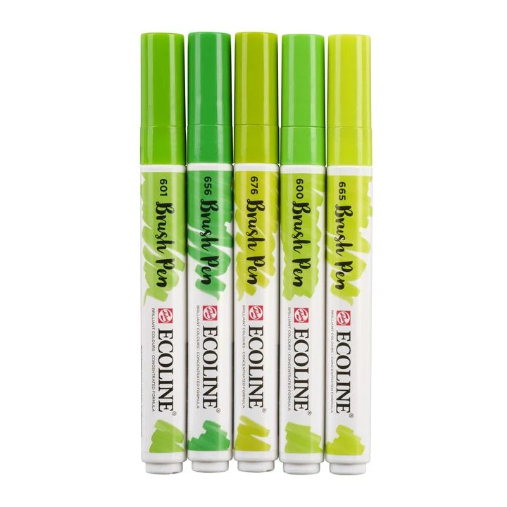 Акварелни писалки Ecoline Brush Pen Green
