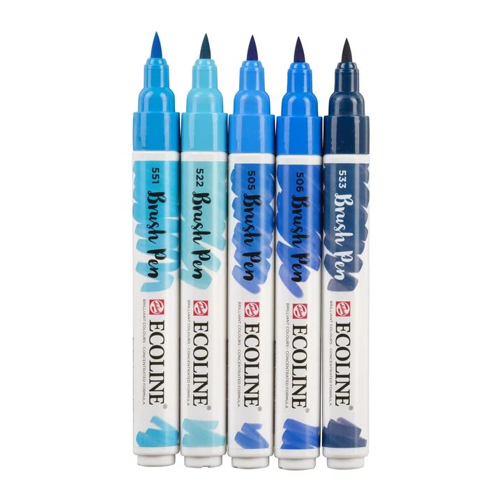 Акварелни писалки Ecoline Brush Pen Blue