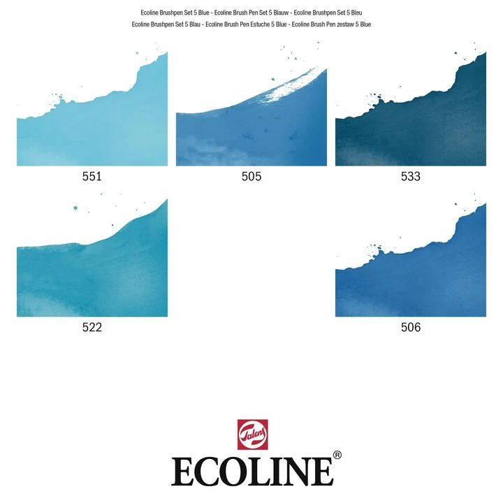 Акварелни писалки Ecoline Brush Pen Blue