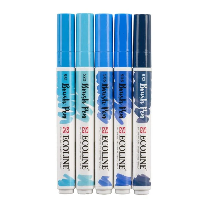 Акварелни писалки Ecoline Brush Pen Blue