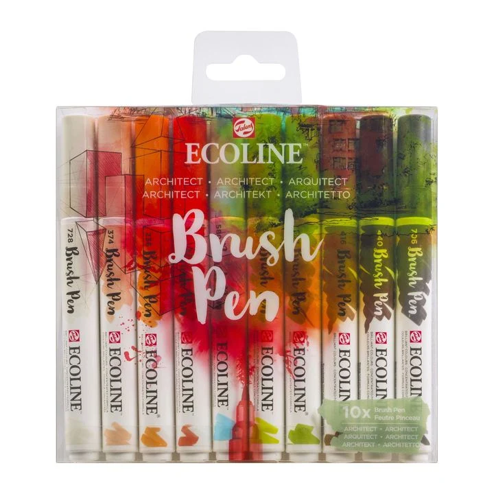 Акварелни писалки Ecoline Brush Pen Architect