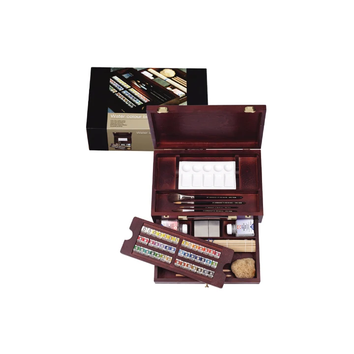 Акварелни бои Rembrandt box master - 42 съдове + аксесоари