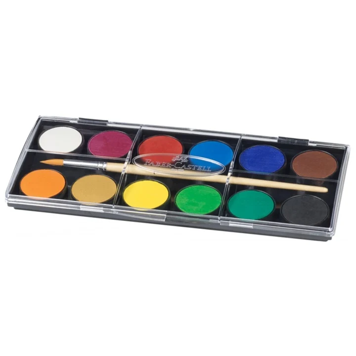 Акварели FABER-CASTELL 12 цвята - 30 мм